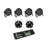 EUROLITE Set 4x LED SLS-7 HCL Floor + 2x LED FE-700 + DMX LED Color Chief Controller
