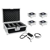 EUROLITE Set 4x AKKU Flat Light 1 silver + Case + Charger