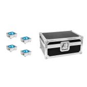 EUROLITE Set 4x AKKU Flat Light 3 sil + Case