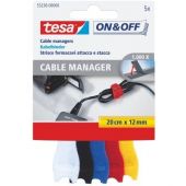 tesa 55236 On&Off Cable Manager 5x 0,2m gekleurd