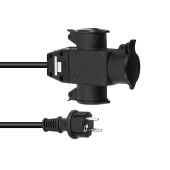 EUROLITE verlengkabel 3x1,5mm 1mtr 3 voudige contra stekker