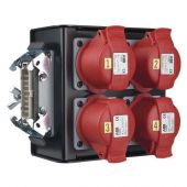 Showgear Breakout-box 4 x CEE 4P 16A Red