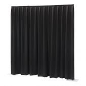 Showtec P&D curtain - Dimout Pleated, 300(w) x 300(h)cm, 260 Gram/M2, Black 