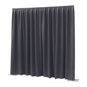 Showtec P&D curtain - Dimout Pleated, 300(w) x 300(h)cm 260 Gram/M2, Dark grey 