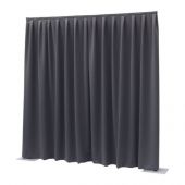 Showtec P&D curtain - Dimout Pleated, 300(w) x 400(h)cm 260 Gram/M2, Dark grey 