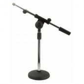 Showgear Desk Microfoon Standaard Chrome, 1,5 kg, + adj. Boomarm