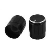 Aluminium potrmeter knop zwart 6mm binnen diameter