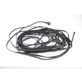 Prikkabel zwarte flatcable met stekker, 100 mtr met waterproof connector eind ip65