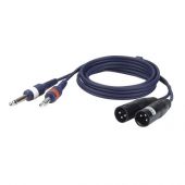 Dap FL443- 2 x Mono Jack Naar 2 x XLR Male verloopkabel 3 mtr