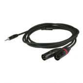 DAP FLX46 - stereo mini Jack naar 2x XLR Male 3 polig 1,5 meter lengte