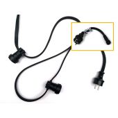 Prikkabel  zwarte flatcable met stekker, 25mtr met 25 fittingen ip65