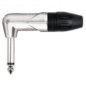 Dap Mono Haakse Jack connector X-type Nikkel met zwarte eindkap