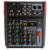 JB Systems Live-6  PA-mixer compact formaat, 6 ingangen verdeeld over 4 kanalen