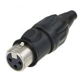 XLR 3p. Connector Female TOP Gold contacts, Stainless steel Housing