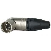 Neutrik XLR 3p. 90° Connector Male Zilveren contactpunten, nikkelen behuizing