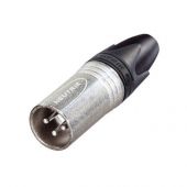 Neutrik XLR 3p. Connector Male Zwarte metalen behuizing, zilveren contacten