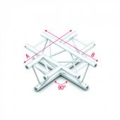 Milos Pro-30 Triangle P Truss - Cross 4-way - 50 cm ACB41sp - 90° corner - silver - P