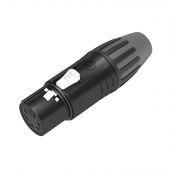 Seetronic XLR 5P Connector, female Vergulde contacten - zwarte behuizing
