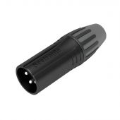 Seetronic XLR 3P Connector, male Verzilverde contacten - zwarte behuizing