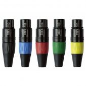 Dap XFK203BB 3 polige Female XLR connector zwart met Zwarte eindkap