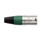 Dap XMK203NG XLR 3polig male xlr connector  nickel behuizing groene eindkap