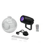 EUROLITE Mirror Ball 30cm with motor + LED PST-5 QCL Spot bk