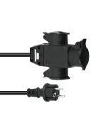 EUROLITE verlengkabel 3x1,5mm 1mtr 3 voudige contra stekker