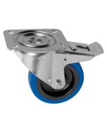 Tente Blue Wheel Zwenkwiel met Rem 100mm