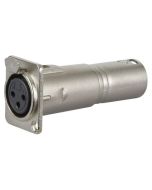 Verloop XLR Female Chassis naar XLR Male