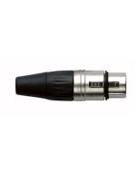 Dap XFK203NB Female XLR connector 3 polig nickel met Zwarte eindkap
