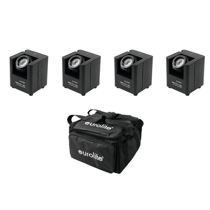 EUROLITE Set 4x AKKU UP-1 + SB-4 Soft-Bag + QuickDMX Wireless transmitter