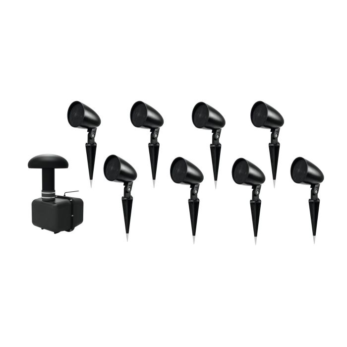 OMNITRONIC Set GSUB-8 In-Ground Subwoofer + 8x PS-2.5GS Projector Speaker, black