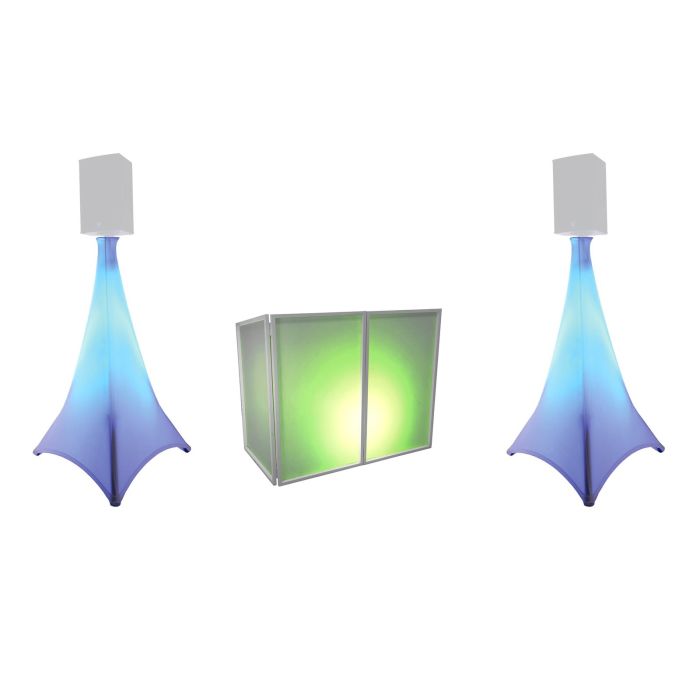 EUROLITE Set AKKU 2x Flat light 3 bk + Bar-6 + Stands