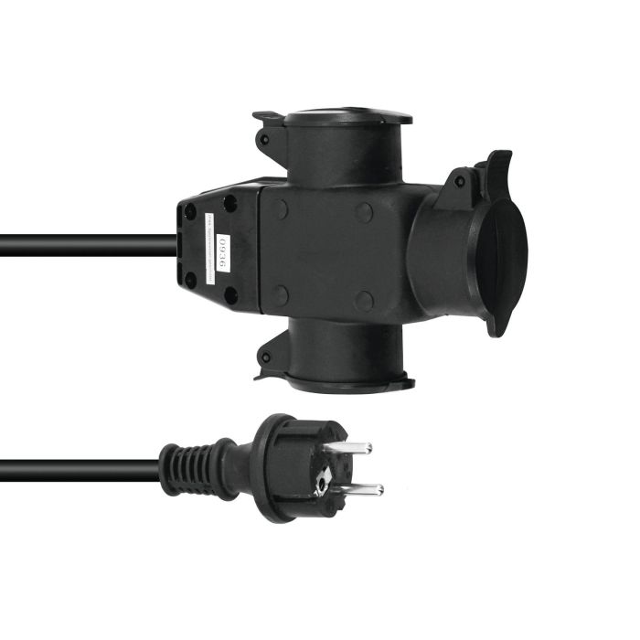 EUROLITE verlengkabel  3x1,5mm 1mtr 3 voudige contra stekker