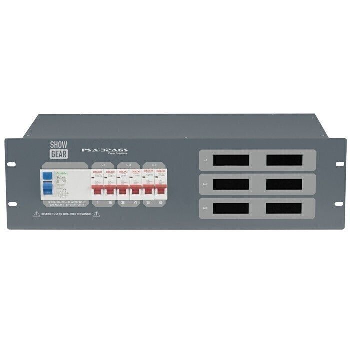 Showgear PSA-32A6S  Krachtstroom verdeler met uitlezing
