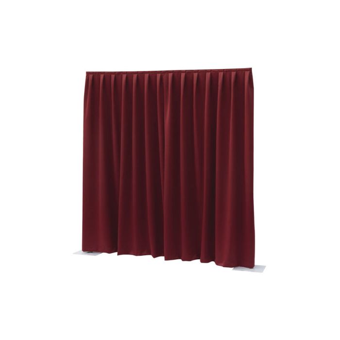 Showtec P&D curtain - Dimout Pleated, 300(w) x 300(h)cm 260 Gram/M2, Red 