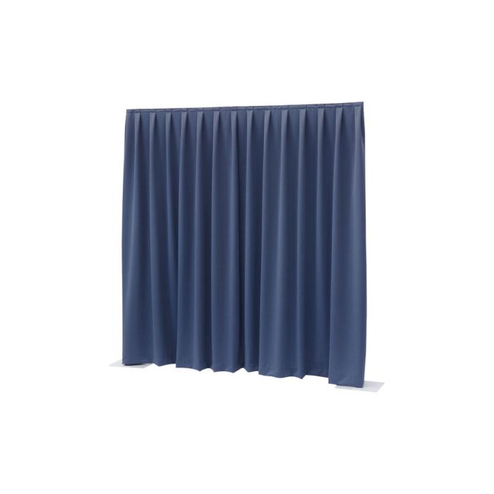 Showtec P&D curtain - Dimout Pleated, 300(w) x 300(h)cm 260 Gram/M2, Blue 