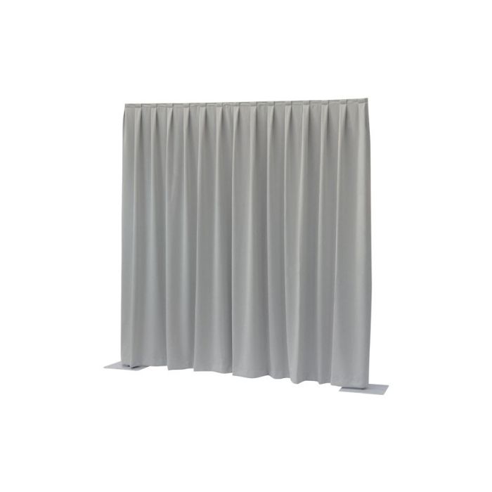 Showtec P&D curtain - Dimout Pleated, 300(w) x 300(h)cm 260 Gram/M2, Light grey