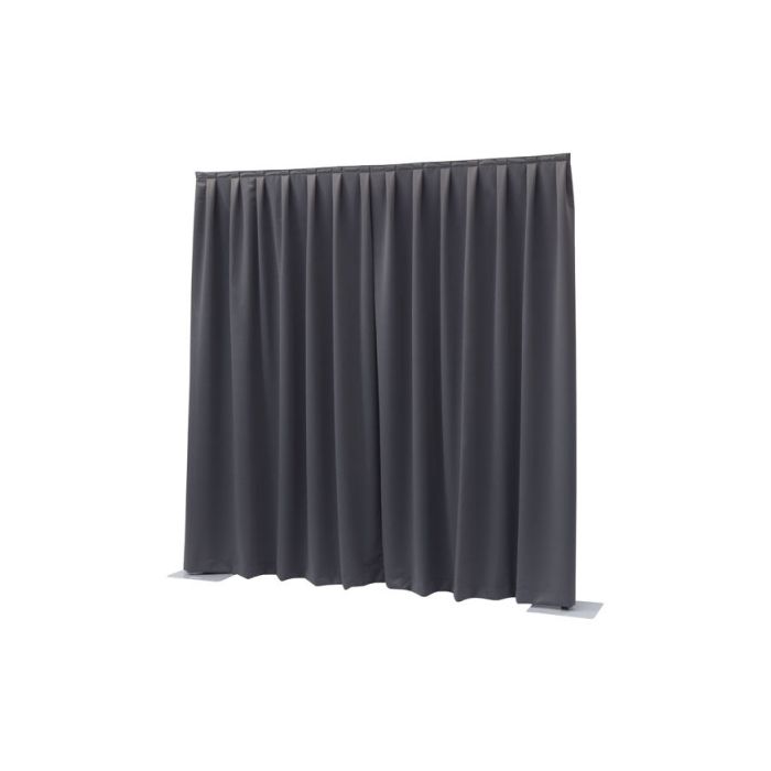 Showtec P&D curtain - Dimout Pleated, 300(w) x 300(h)cm 260 Gram/M2, Dark grey 