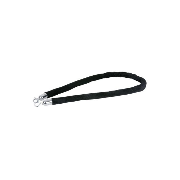 Showgear Velvet Rope Silver Hook Black