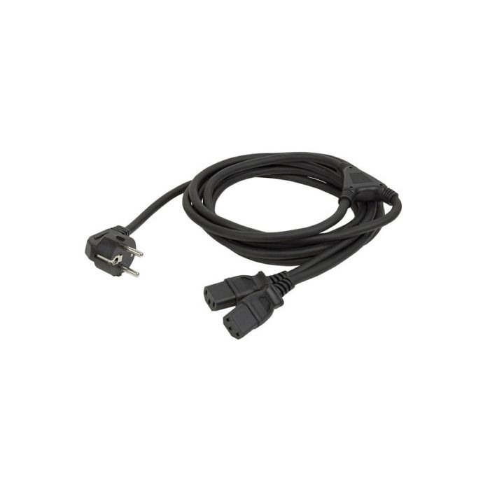 Showtec  Schuko to 2 IEC splitter Lengte: 3 m 