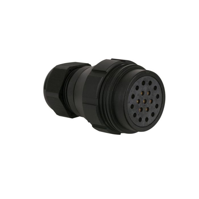 Showtec 19p female extender Short Black, PG29