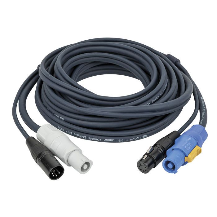 DAP FP18 Hybrid Cable - powerCON & 5-pin XLR - DMX / Power 3 m, Blue jacket