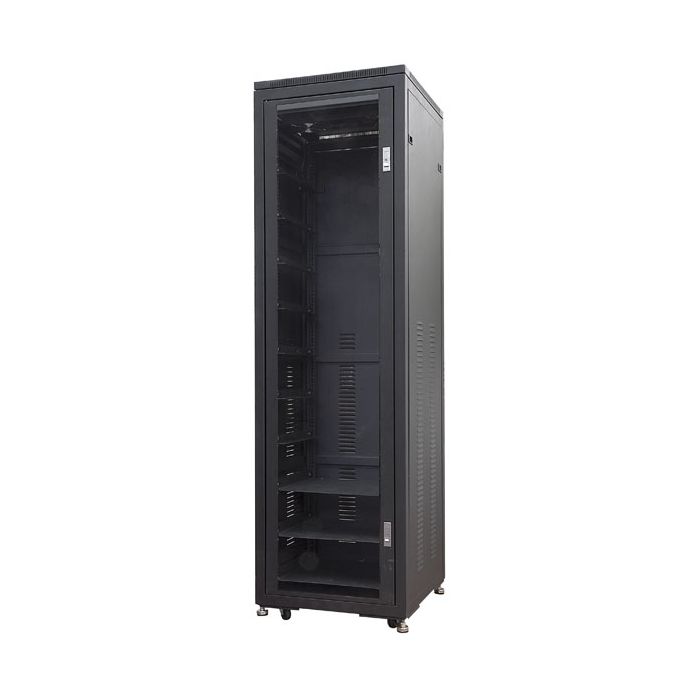 Showgear Pro Metalen Equipment Rack 40HE Hoogte met glasdeur ongemonteerd geleverd