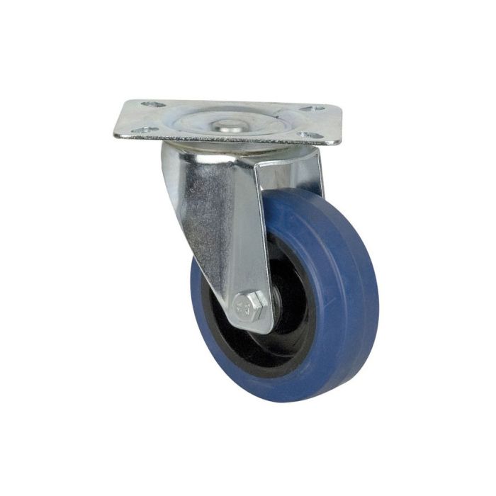 d8001Blue Wheel, 100mm. zwenkwiel zonder rem