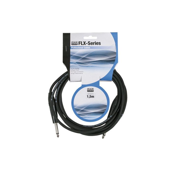 DAP FLX05 - mono  Jack kabel Black 1,5 meter X-type