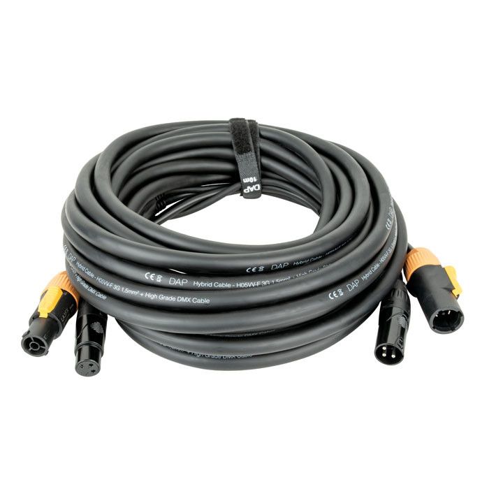 DAP FP22 Hybrid Cable - Power Pro True & 3-pin XLR - D MX / Power 6 m, zwarte mantel