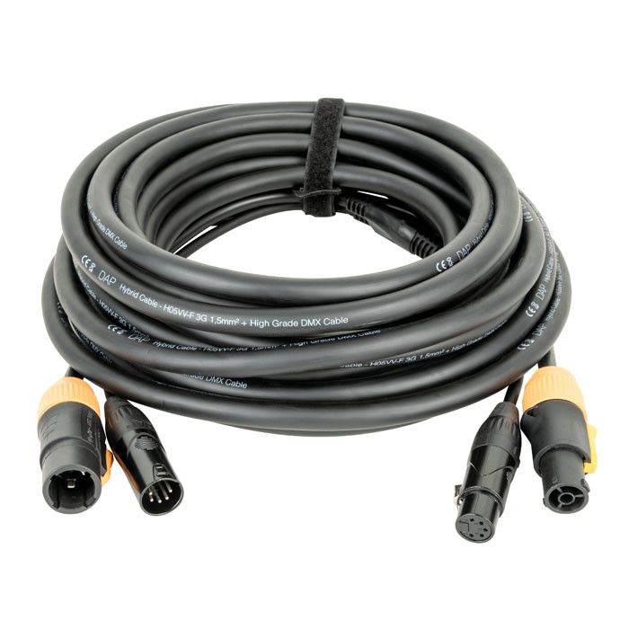 DAP FP23 Hybrid Cable - Power Pro True & 5-pin XLR - D MX / Power 6 m, zwarte mantel