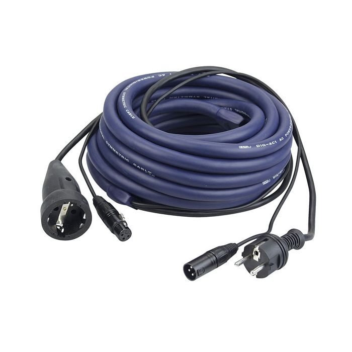 DAP FP056 - Schuko/XLR M - Schuko/XLR F 6 m LICHT voeding-/signaalkabel 