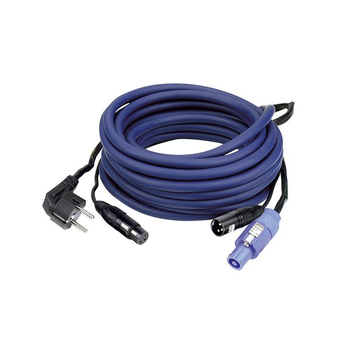 DAP FP1020 - Schuko/XLR F - Powercon/XLR M 20 m AUDIO voeding-/signaalkabel 
